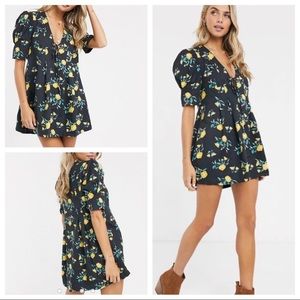 Free People Adelle floral print tunic dress Med